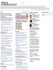 The front page of independent.co.uk today, mostly links